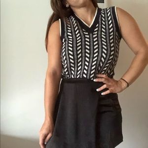 Knit Sweater Vest Grey and Cream